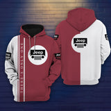 Maxcorners Jeep Red And White Hoodie