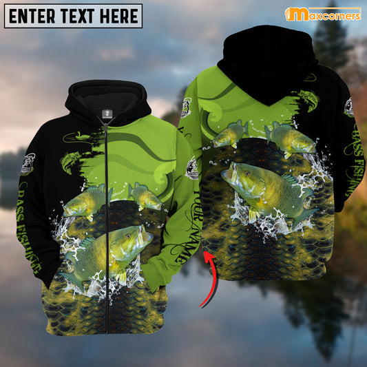 Maxcorners Personalized Three Bass Fishing T-shirt Color8