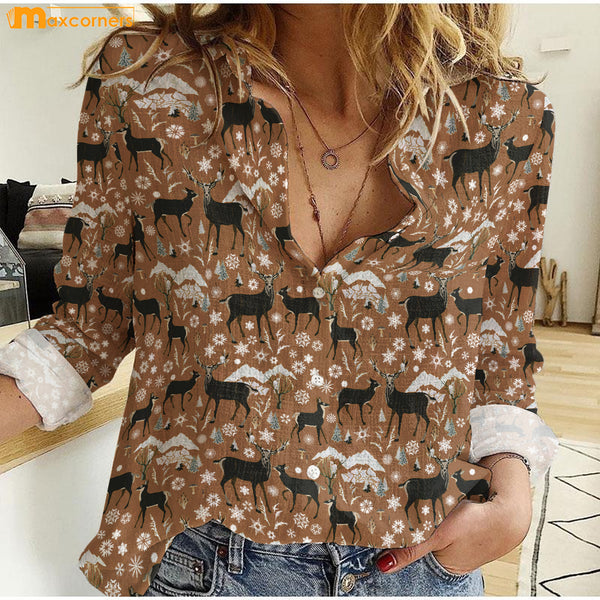 Maxcorners Deer Casual Shirt Multicolor 3 Colors