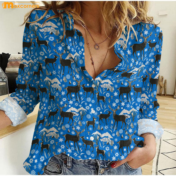 Maxcorners Deer Casual Shirt Multicolor 3 Colors