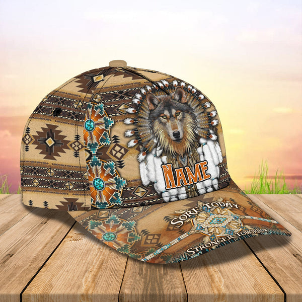 Maxcorners Personalized Native American Wolf Cap
