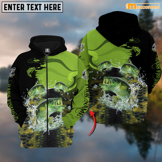 Maxcorners Personalized Three Bass Fishing T-shirt Color13