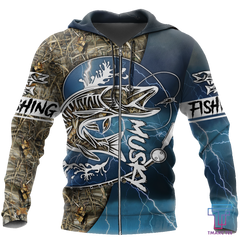 Maxcorners  Musky Fishing Huk Up All Printing Shirts