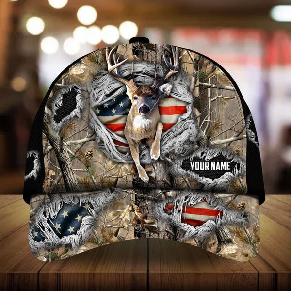 Max Corners Epic Deer Hunting Cracked Jean Pattern 3D Multicolor Personalized Cap