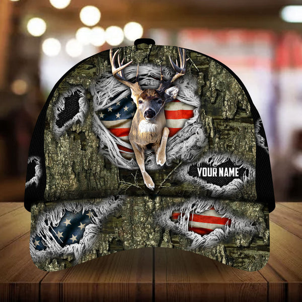 Max Corners Epic Deer Hunting Cracked Jean Pattern 3D Multicolor Personalized Cap