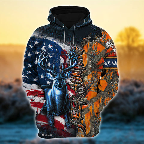 Max Corner Creepy Deer Hunting Art Personalized 3D Hoodie For Hunting Lover