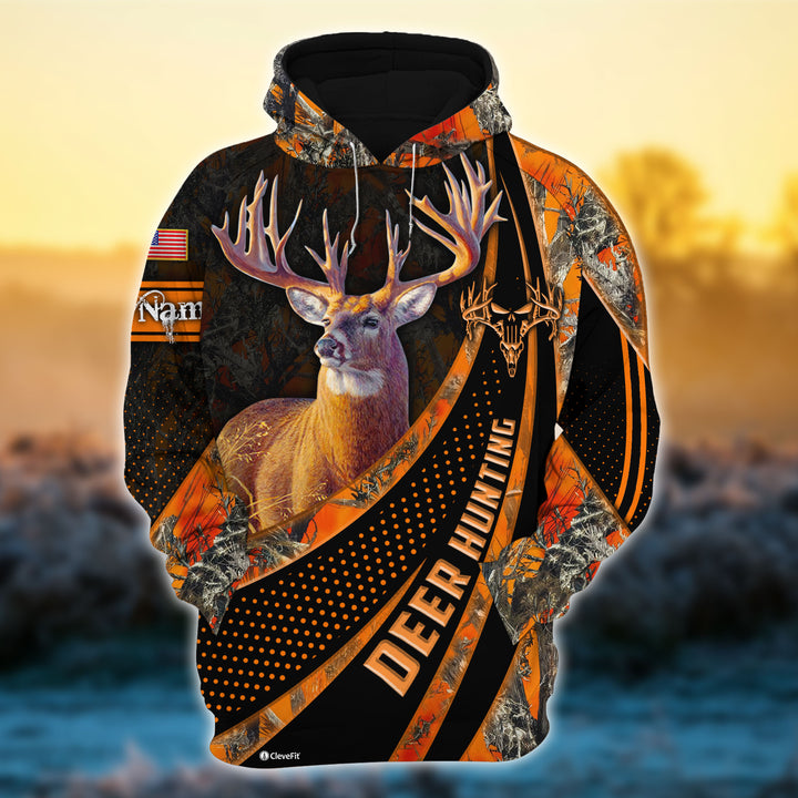 Max Corner Line Hunting Front Logo Deer Hunting Personalized 3D Hoodie Maxcorners