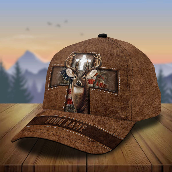 Maxcorners Custom Name James Deer Hunting Premium 3D Printed Cap