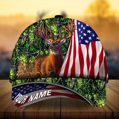 Maxcorners Premium Florapunk Flag Deer Hunting Personalized Hats 3D