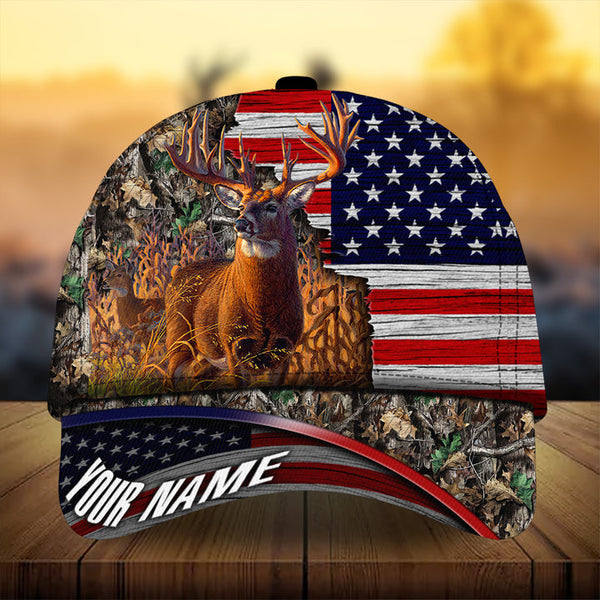 Max Corners Premium Florapunk Cracked Deer Hunting Camo Pattern 3D Multicolor Personalized Cap