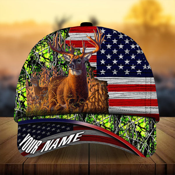 Max Corners Premium Florapunk Cracked Deer Hunting Camo Pattern 3D Multicolor Personalized Cap