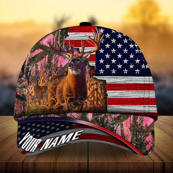 Max Corners Premium Florapunk Cracked Deer Hunting Camo Pattern 3D Multicolor Personalized Cap