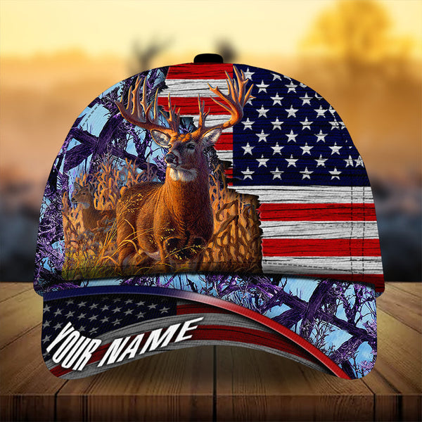 Max Corners Premium Florapunk Cracked Deer Hunting Camo Pattern 3D Multicolor Personalized Cap