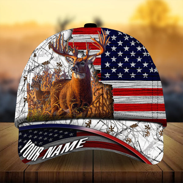 Max Corners Premium Florapunk Cracked Deer Hunting Camo Pattern 3D Multicolor Personalized Cap