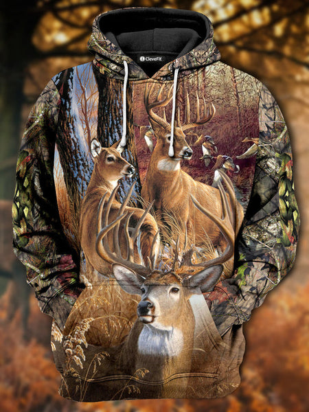 Maxcorners Premium CleveFit Deer Hunting 3D Hoodie