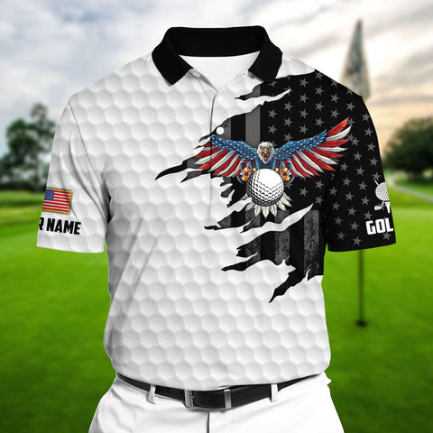 Max Corners Eagle Golf Lover Multicolor Personalized 3D Golf Polo Shirt