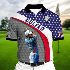 Max Corners Greatest Golf Player Multicolor Personalized 3D Golf Polo Shirt