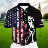 Max Corners Smoke US Flag Multicolor Personalized 3D Golf Polo Shirt