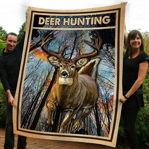 Maxcorners Deer Hunting Fleece Blanket 2 Size Template - Blanket