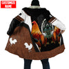 Maxcorners Personalized Name Rooster Brown Unisex Hoodie