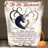 Maxcorners Personalized To My Husband/ Wife Once Upon A Time I Became Yours And You Became Mine Deer Sherpa - Blanket