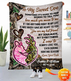 Maxcorners Personalized To My Sweet Doe Sometimes It's Hard To Find Words To Tell You Fleece - Blanket