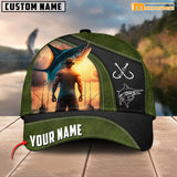 Maxcorners Marlin Fishing Personalized Name 3D Over Printed Cap