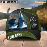 Maxcorners Marlin Fishing Personalized Name 3D Over Printed Cap