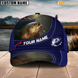 Maxcorners Bass Fishing Personalized Name 3D Over Printed Cap