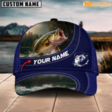 Maxcorners Bass Fishing Personalized Name 3D Over Printed Cap