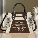 Maxcorners Customized Name Horse Printed Leather T21-Handbag