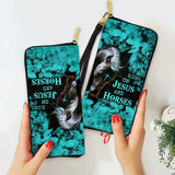 Maxcorners Jesus and Horse Printed Clutch Purse