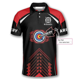 Maxcorners Personalized Archery Red Black Version Personalized Name 3D Shirt