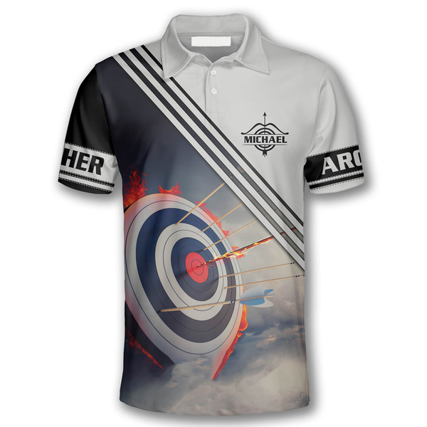 Maxcorners 3D All Over Print Archery Target On Fire Personalized Name Shirt