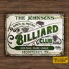 Maxcorners Personalized Billiard Club No Talk More Chalk All Printed 3D Classic Metal Sign