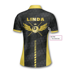 Maxcorners Billiard Heartbeat Honeycomb Pattern For Women Personalized Name Shirt