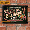 Maxcorners Personalized Billiards Game Room Neon All Printed 3D Classic Metal Sign