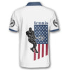 Maxcorners Tennis Player Silhouette American Flag Customized Name All Over Printed Shirt