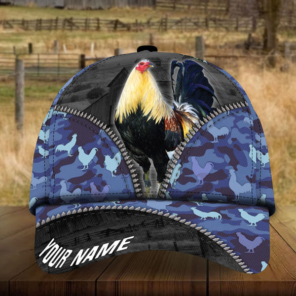 Maxcorners Premium Camo Pattern Rooster Personalized Cap