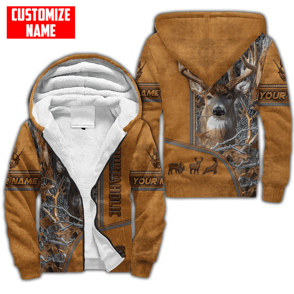 Maxcorners Huntaholic Personalized Name 3D Over Printed Hoodie