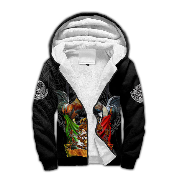 Maxcorners Rooster All Over Printed Red Green Unisex Deluxe Hoodie
