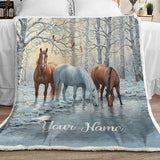 Maxcorners Love Horse Fleece Blanket