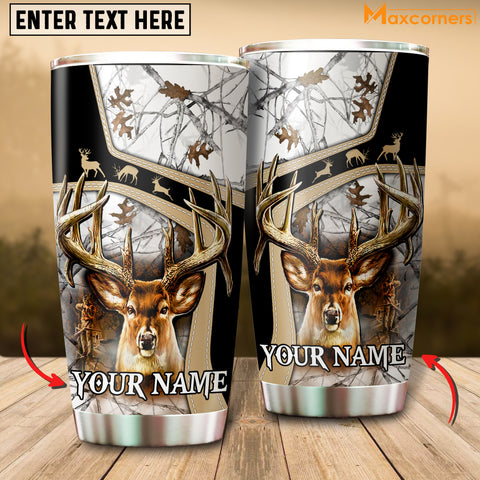 Maxcorners Premium Deer Hunting Collab Artist Classic Personalized Name Tumbler Multicolor