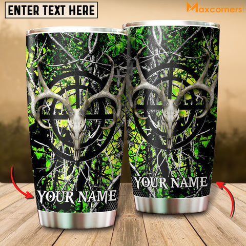 Maxcorners Premium Filipo Ali Deer Hunting Personalized Name Tumbler Multicolor