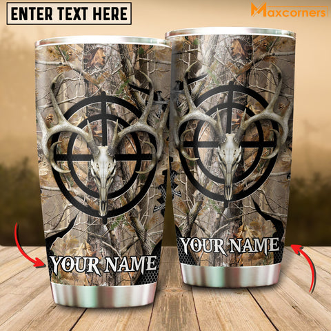 Maxcorners Premium Filipo Ali Deer Hunting Personalized Name Tumbler Multicolor