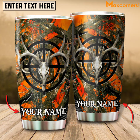 Maxcorners Premium Filipo Ali Deer Hunting Personalized Name Tumbler Multicolor