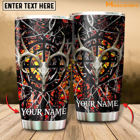 Maxcorners Premium Filipo Ali Deer Hunting Personalized Name Tumbler Multicolor