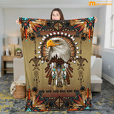 Maxcorners Native American Eagle Dream Catcher Pow Wow 3D All Over Printed Blanket