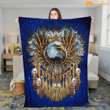 Maxcorners Eagle Dreamcatcher Native American 3D All Over Printed Blanket