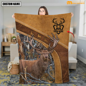 Maxcorners Personalized Raindeer Hunting Blanket